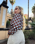 BLUSA POLKA DOTS BROWN