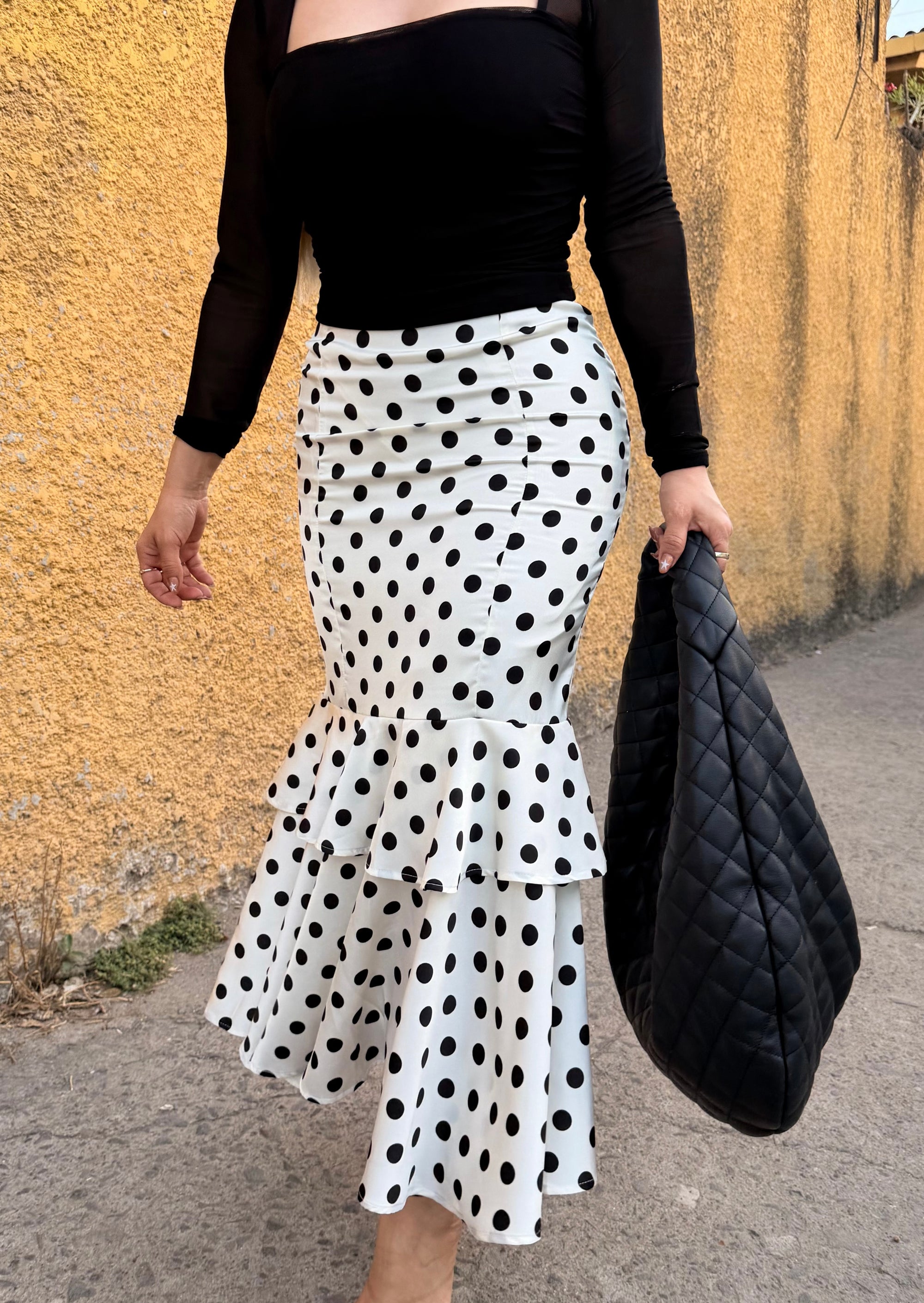 FALDA POLKA DOTS WHITE