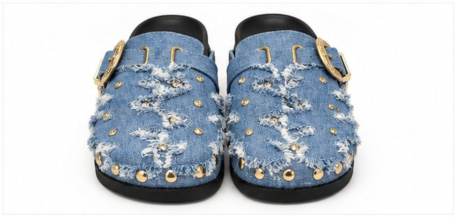 Mules Denim Studs