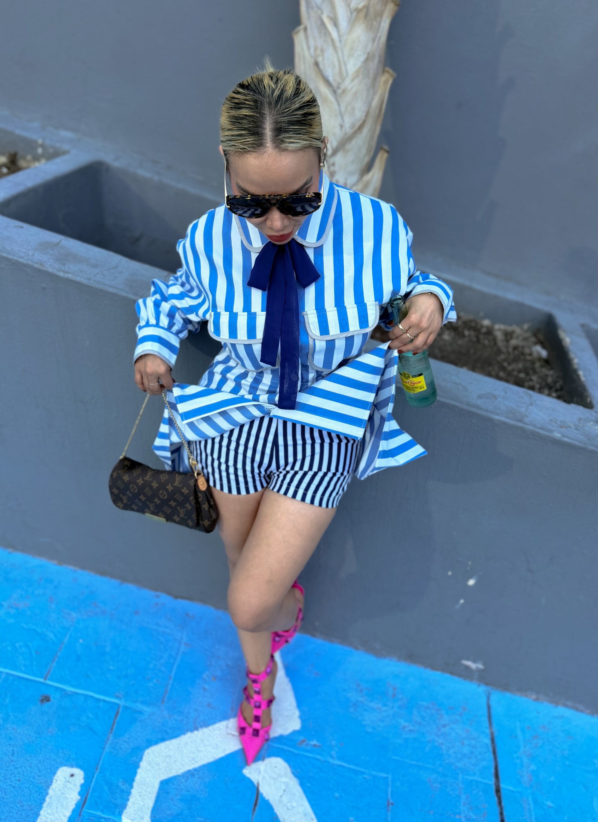 SET CAMISERO DE RAYAS AZULES