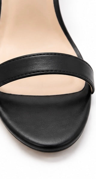 Zapatillas de tacón con lazo de organza — Negro