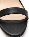 Zapatillas de tacón con lazo de organza — Negro