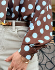 BLUSA POLKA DOTS BROWN