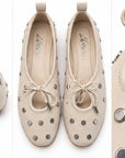 Flats con detalle metálico — Marfil