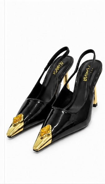 Zapatilla Slingback Punta Metálica