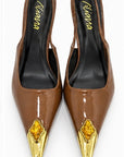 Zapatilla Slingback Punta Metálica