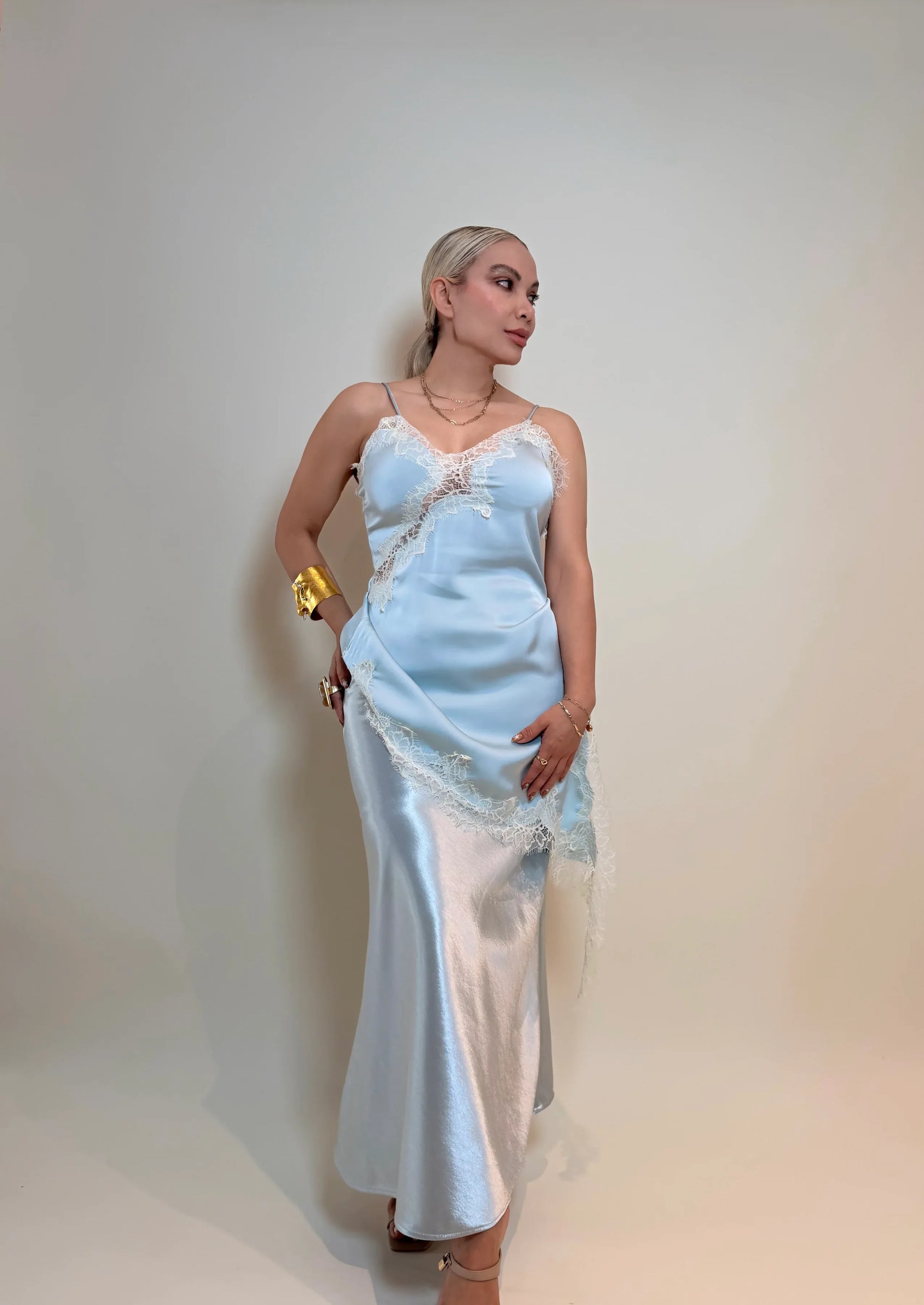 VESTIDO LENCERO AQUA