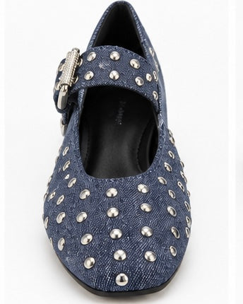 Zapatos Mary Jane Denim Studs