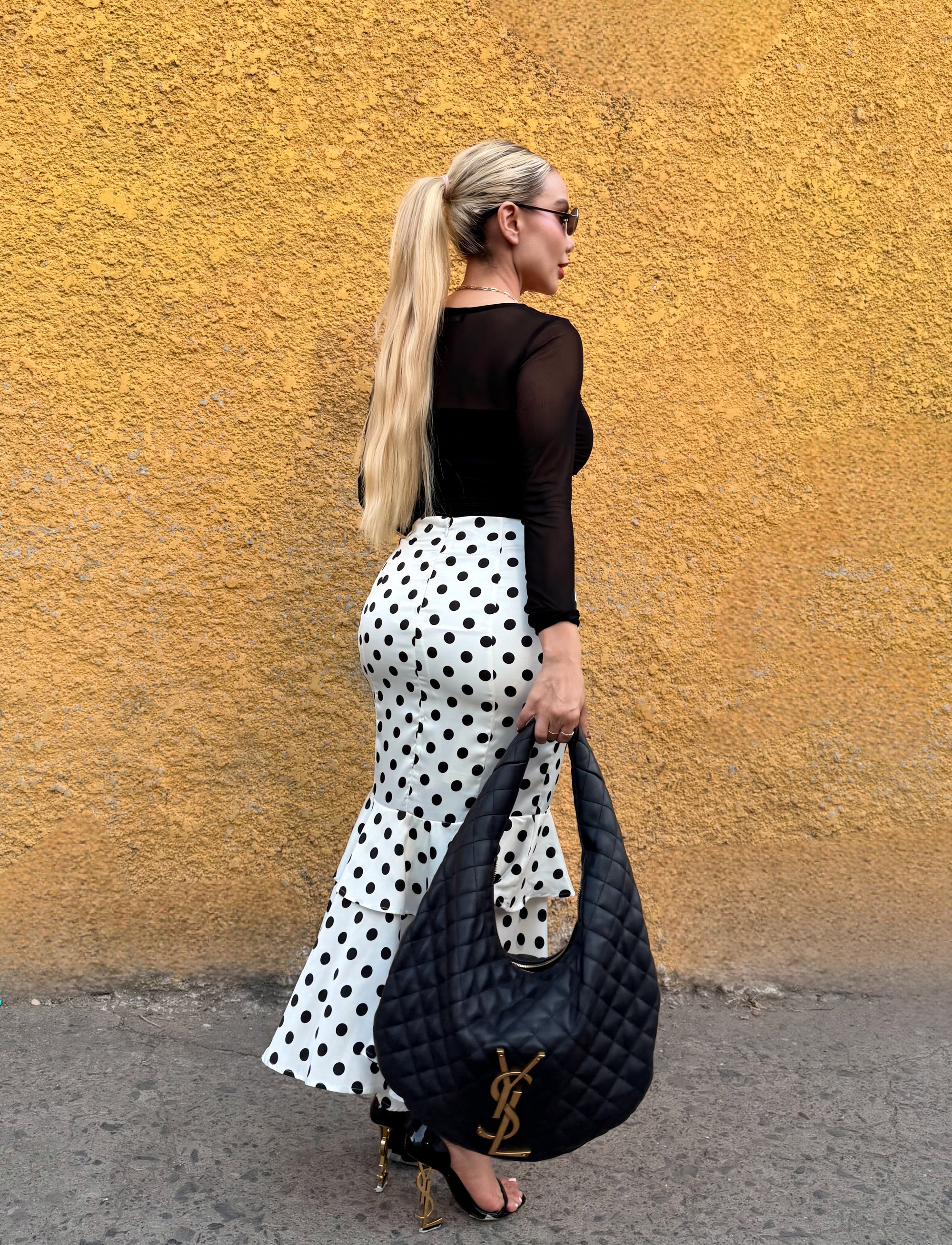 FALDA POLKA DOTS WHITE