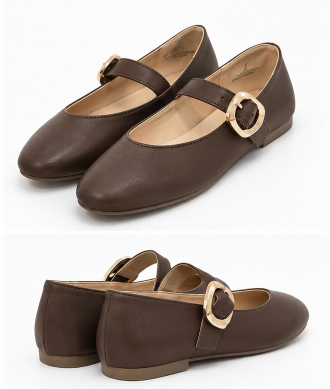 Flats Mary Jane — Chocolate