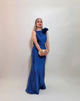 VESTIDO SATÉN BLUE BLOOM