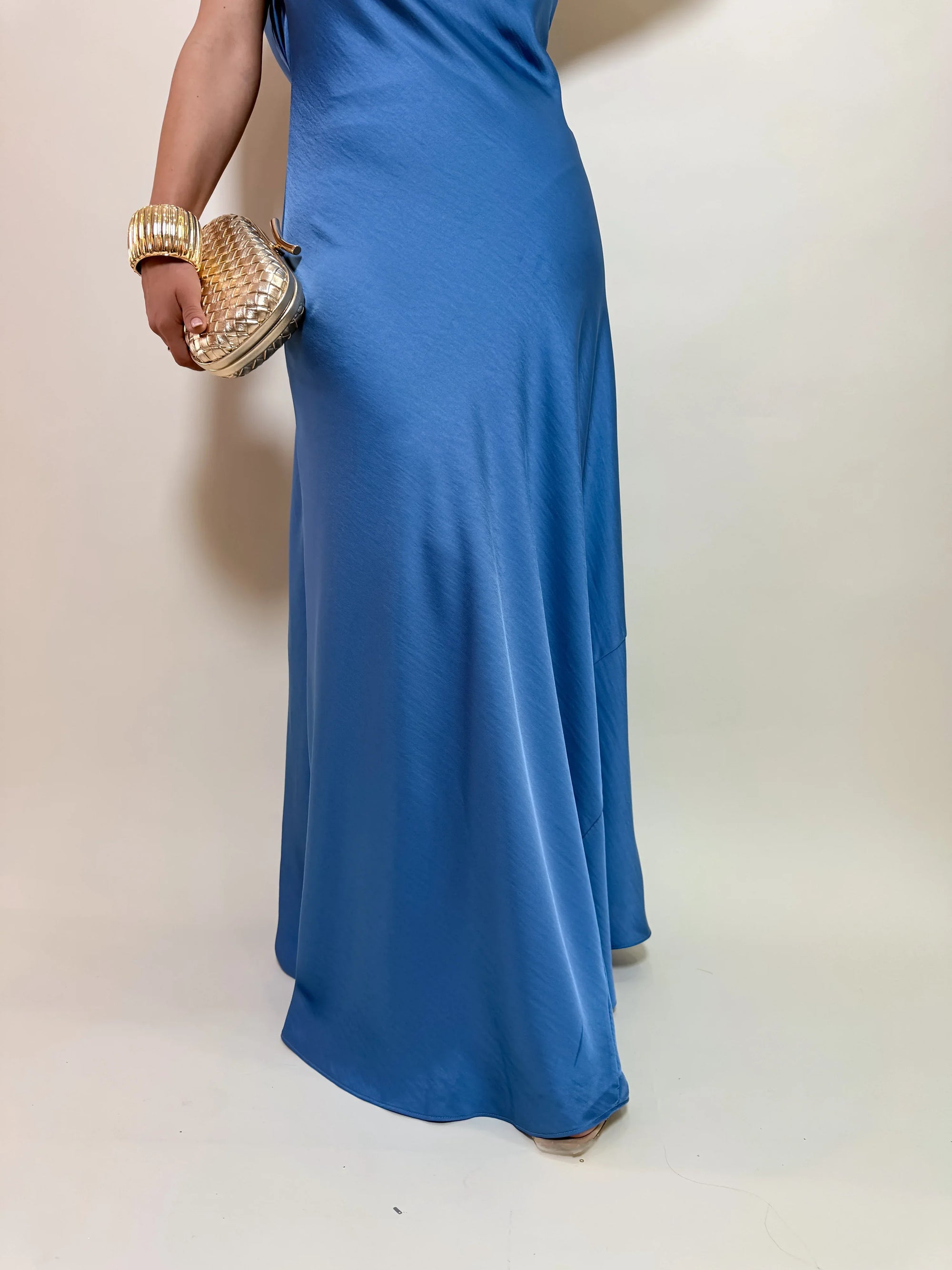 VESTIDO SATÉN BLUE