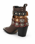 Botas western con aplicaciones — Café