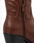 Bota Western Bordada — Café/Negra