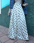 FALDA MAXI DE LUNARES CON VOLUMEN