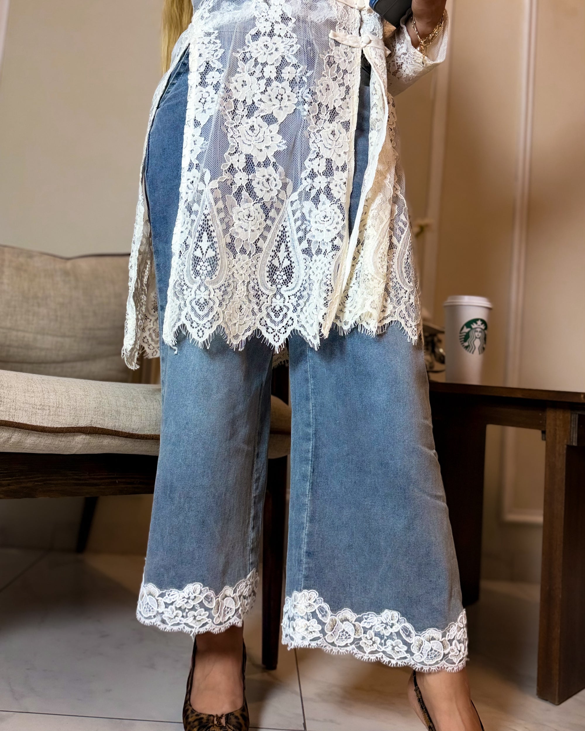 SET DE ENCAJE Y DENIM