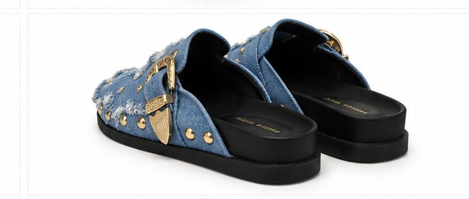 Mules Denim Studs