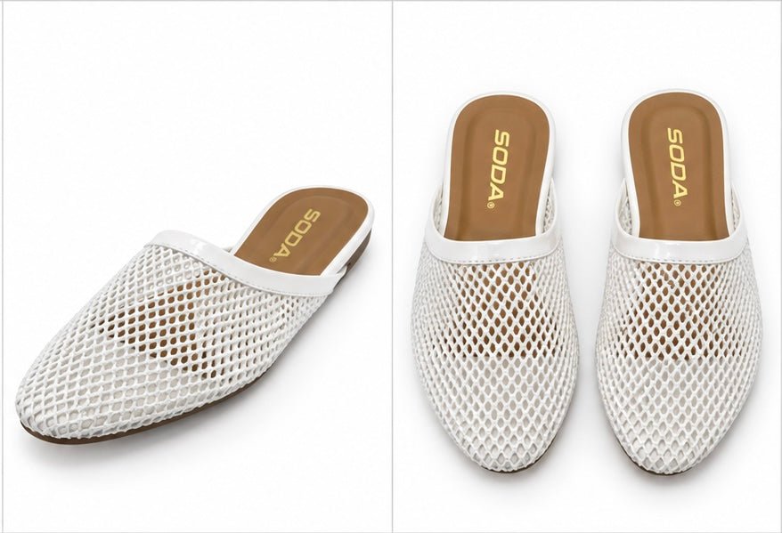 Mules de malla — Blanco