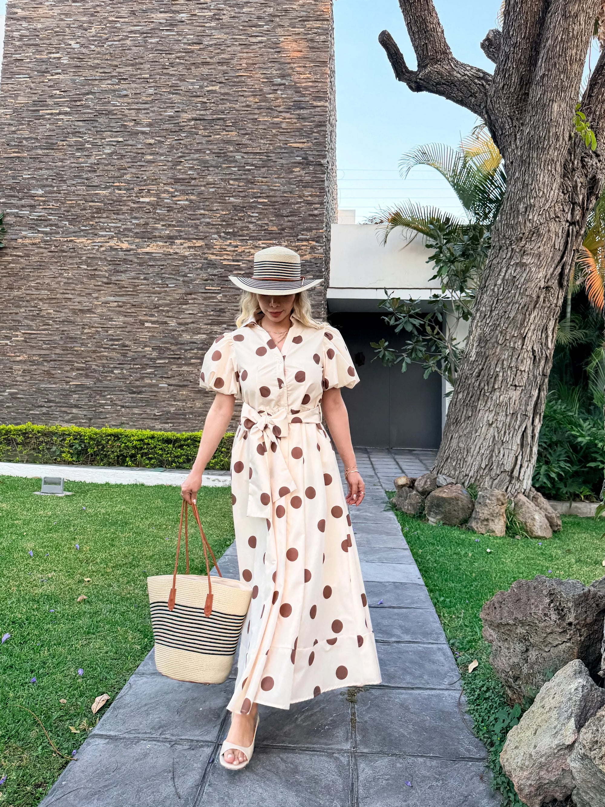 VESTIDO CAMISERO POLKA LATTE