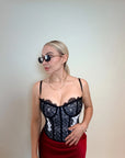 CORSET DE ENCAJE CON LUNARES
