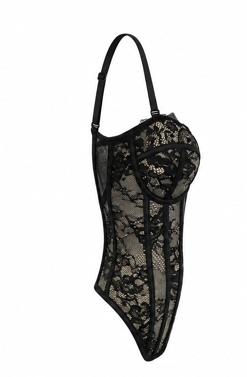 Corset Encaje — Negro