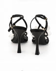 Zapatillas de malla con flores — Negro
