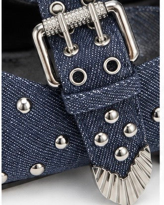Zapatos Mary Jane Denim Studs
