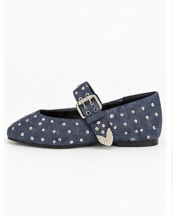 Zapatos Mary Jane Denim Studs