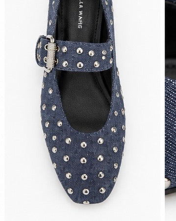 Zapatos Mary Jane Denim Studs