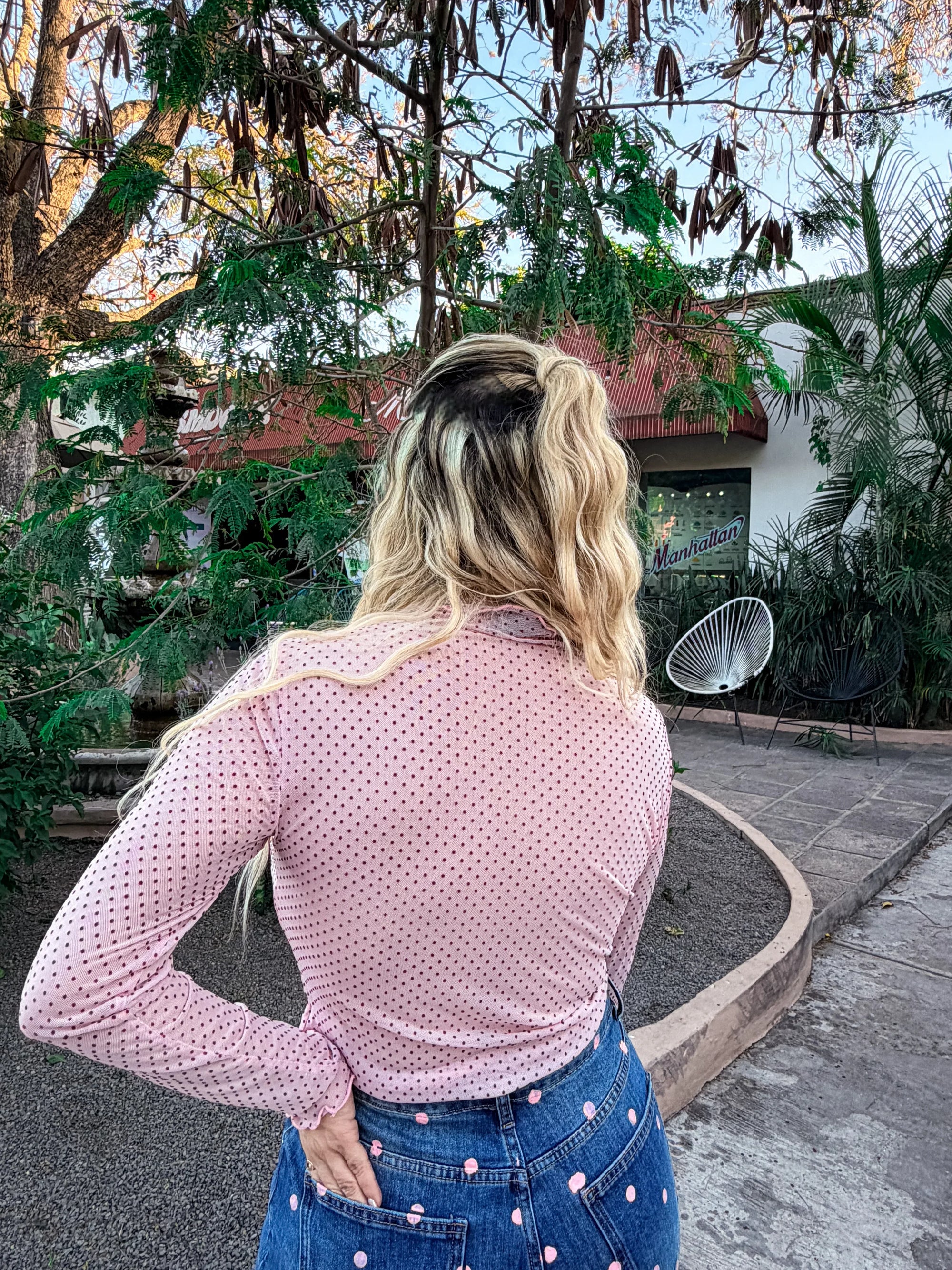 BLUSA PINK POLKA DOTS