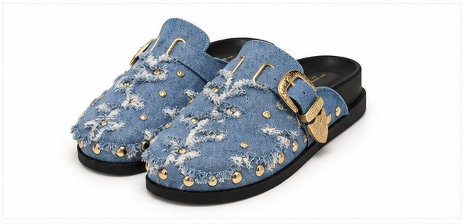 Mules Denim Studs
