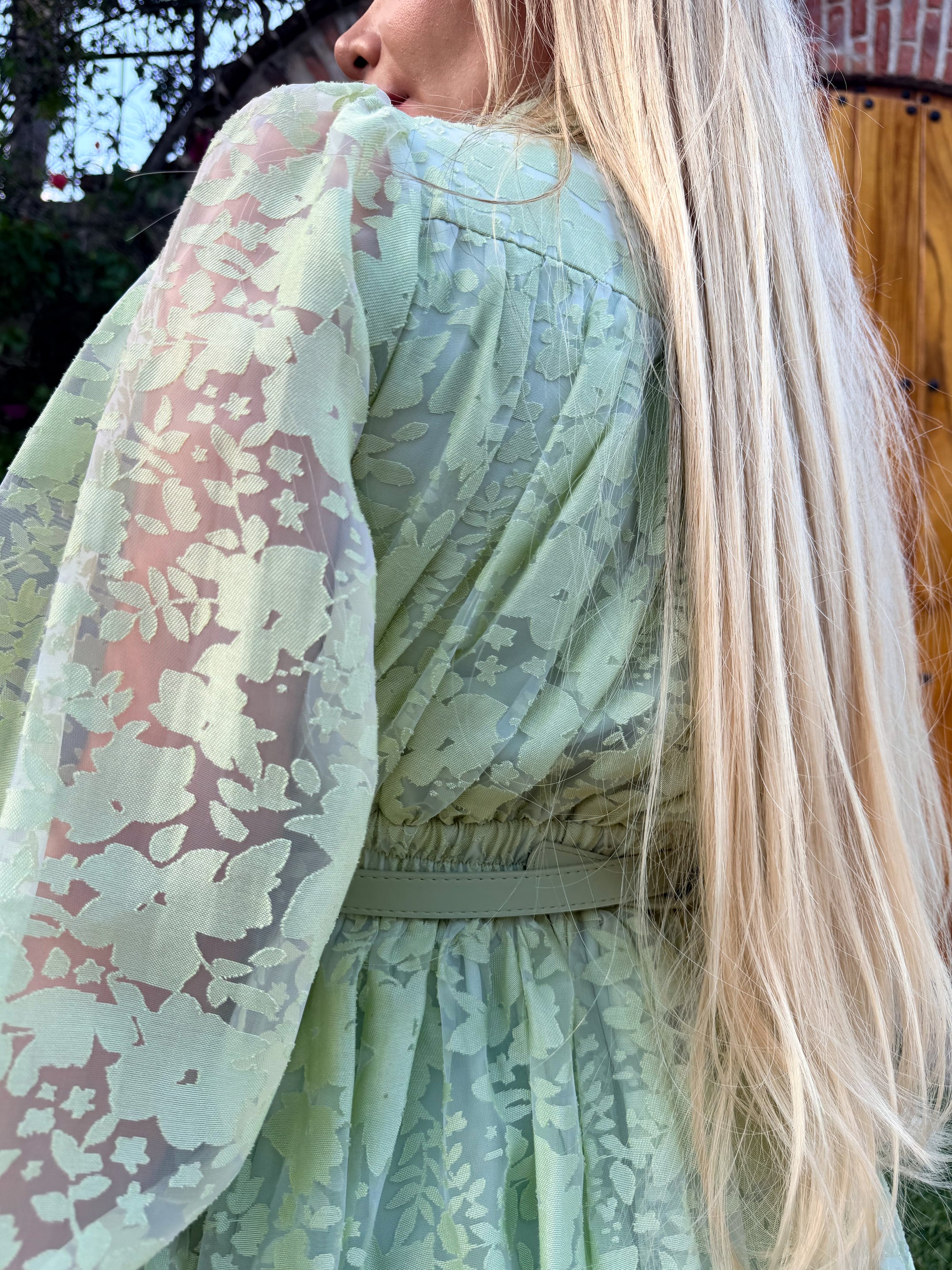 VESTIDO VERDE CELESTE