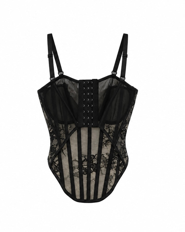 Corset Encaje — Negro
