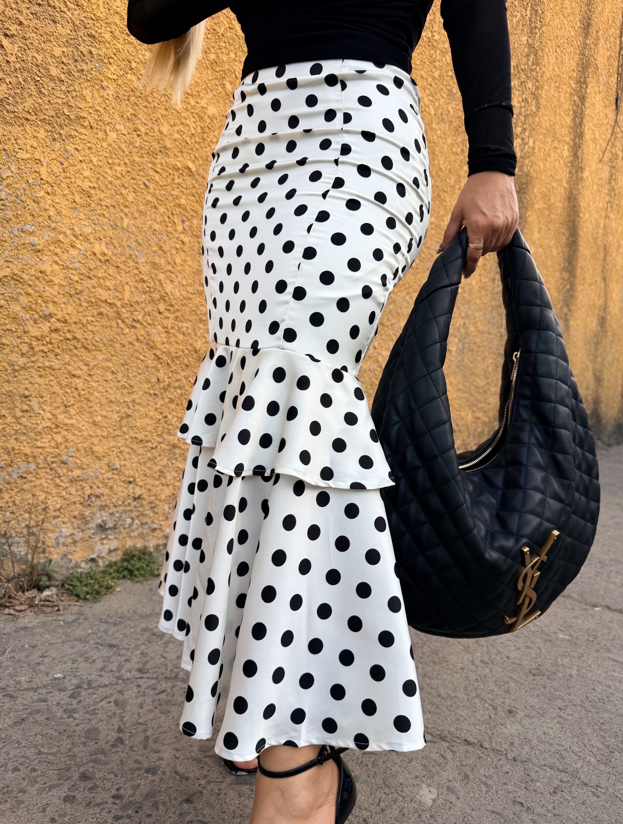 FALDA POLKA DOTS WHITE