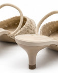 Zapatillas Mules Encaje — Marfil