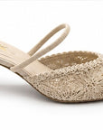 Zapatillas Mules Encaje — Marfil