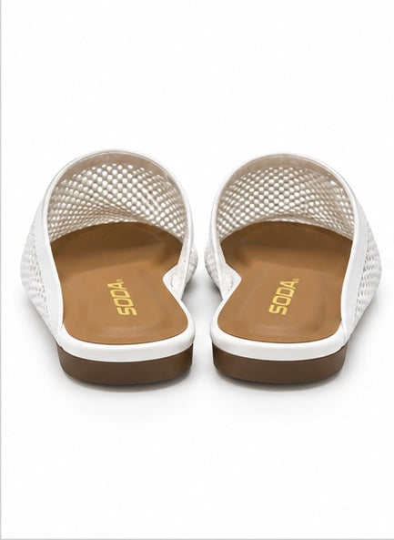 Mules de malla — Blanco