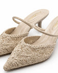 Zapatillas Mules Encaje — Marfil