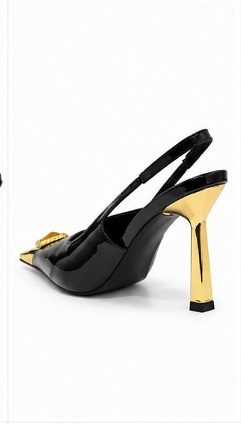 Zapatilla Slingback Punta Metálica