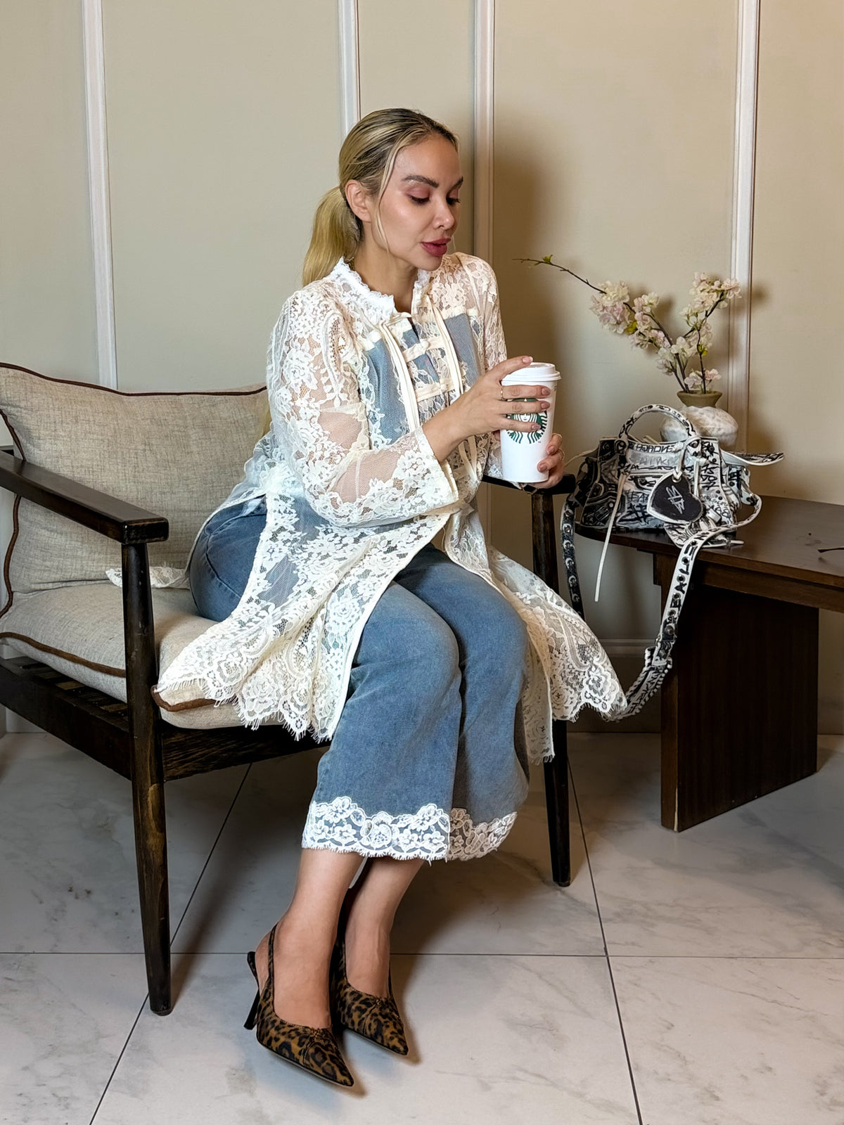 SET DE ENCAJE Y DENIM