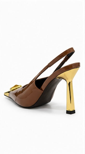 Zapatilla Slingback Punta Metálica