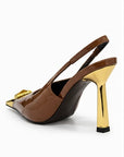 Zapatilla Slingback Punta Metálica