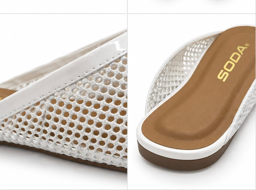 Mules de malla — Blanco