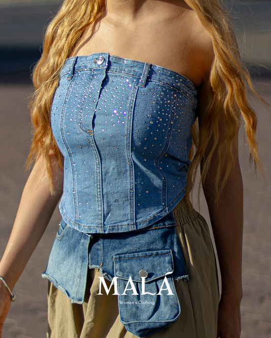 TOP CORSET DENIM