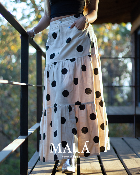 FALDA MAXI TOPOS